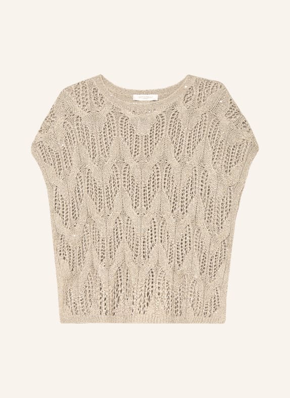 ANTONELLI firenze Knit shirt ITALICO with sequins BEIGE