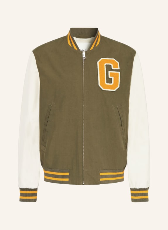 GANT College jacket OLIVE/ CREAM/ ORANGE