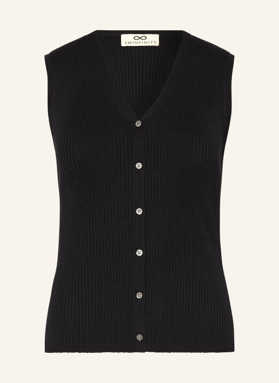 SMINFINITY Knit vest with silk BLACK