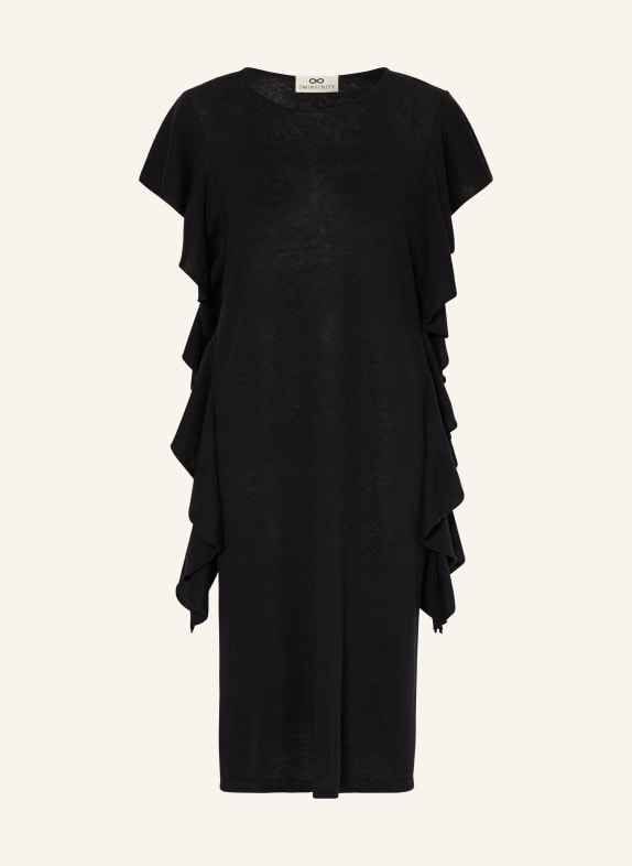 SMINFINITY Knit dress with linen BLACK