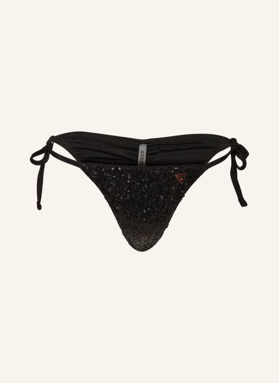 GUESS Triangle bikini bottoms with sequins BLACK