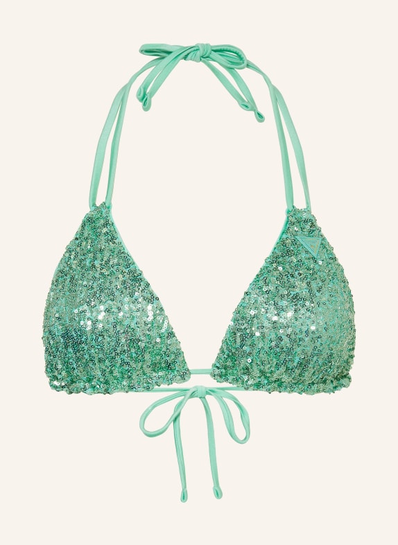 GUESS Triangle bikini top with sequins MINT