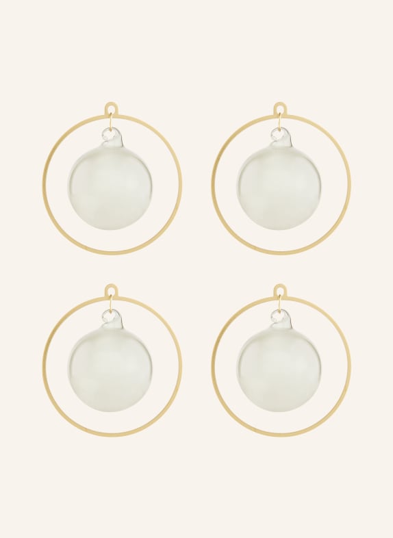 blomus 4er-Set Dekoanhänger KITAI GRAU / GOLD