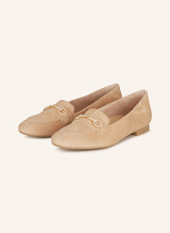 paul green Loafers with decorative gems BEIGE