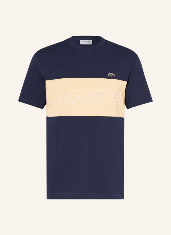 LACOSTE T-shirt GRANATOWY/ BEŻOWY