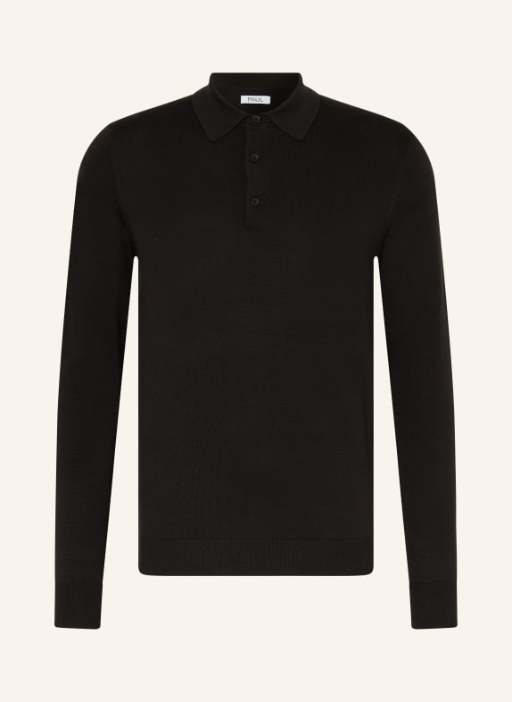 PAUL Knitted polo shirt BLACK