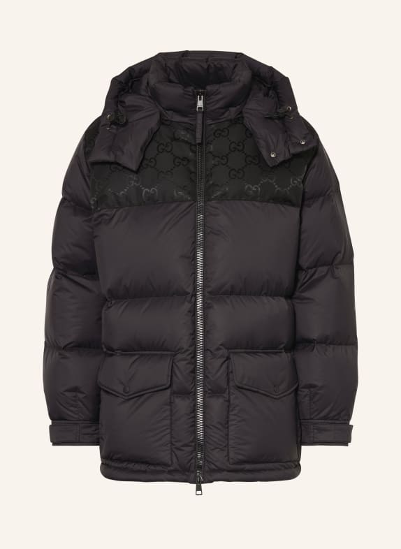 GUCCI Down jacket with removable hood BLACK
