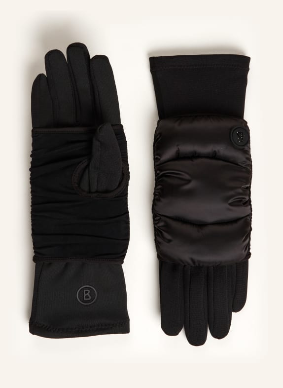 BOGNER 2-in-1 leather gloves TOUCH with touchscreen function BLACK