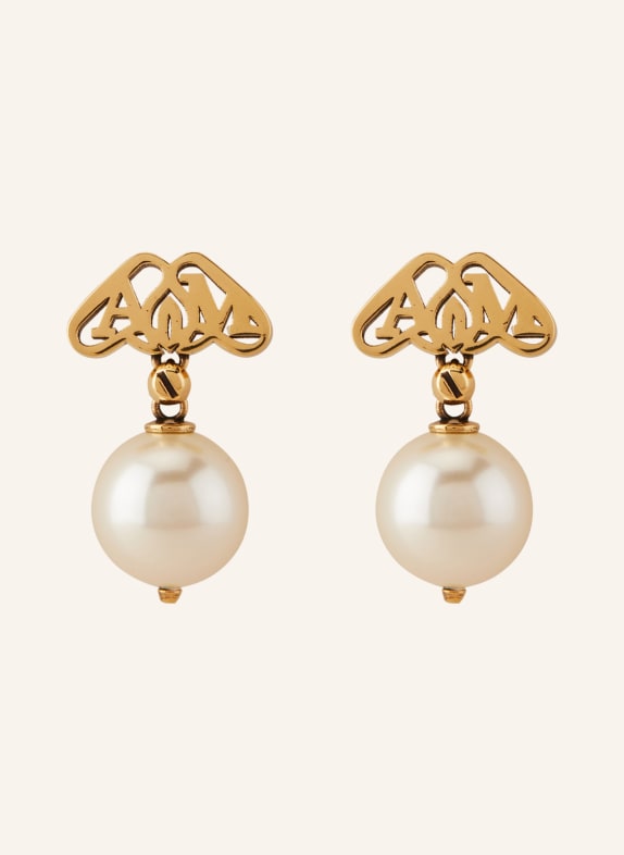 Alexander McQUEEN Dangle earrings GOLD/ WHITE
