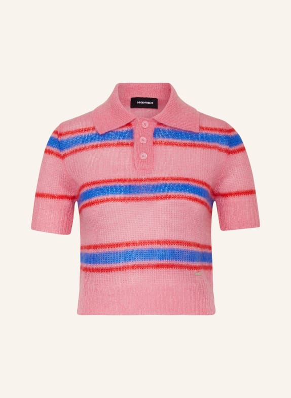 DSQUARED2 Knit shirt with mohair PINK/ RED/ BLUE