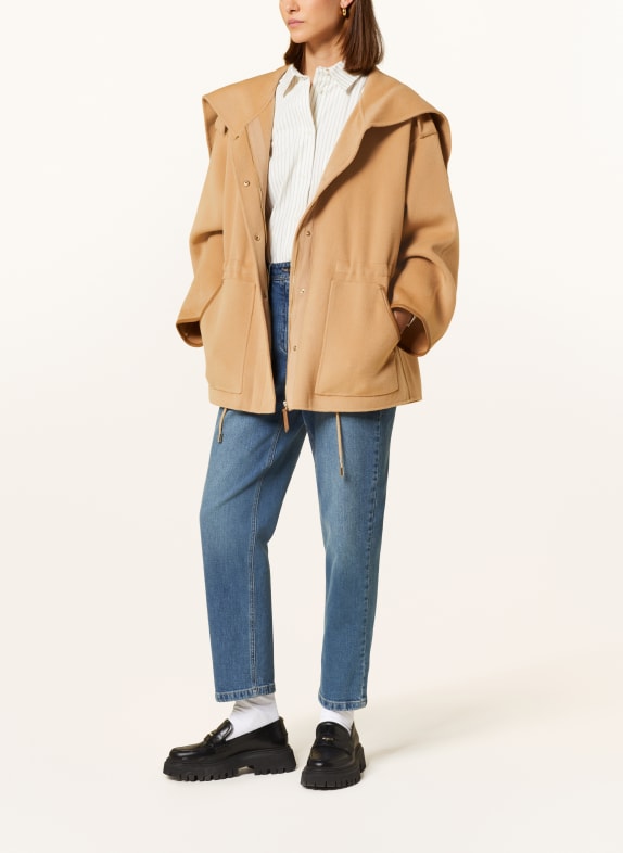 maje Wollmantel CAMEL
