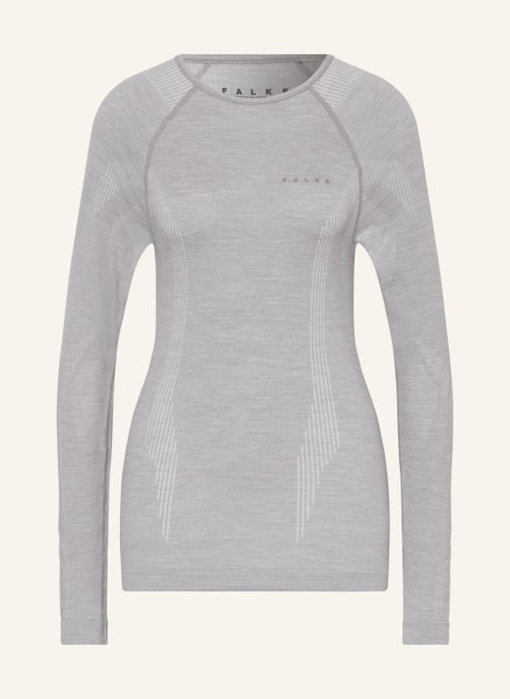 FALKE Funktionswäsche-Shirt WOOL-TECH mit Merinowolle HELLGRAU