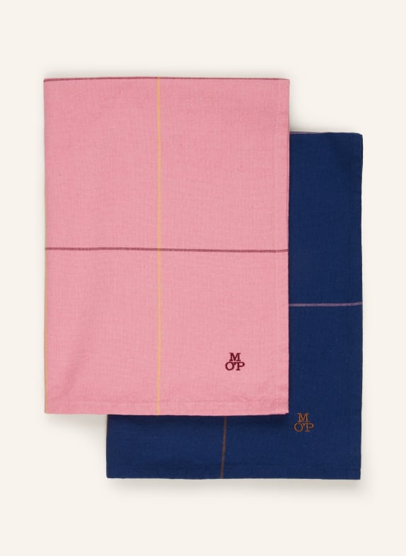 Marc O'Polo Set of 2 dish towels DARK BLUE/ PINK