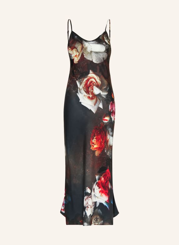 ALLSAINTS Satinkleid BRYONY ROSALIE WEISS/ ROT/ ORANGE