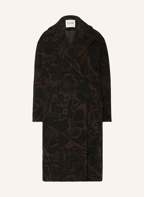 COS Oversized coat DARK BROWN/ BLACK