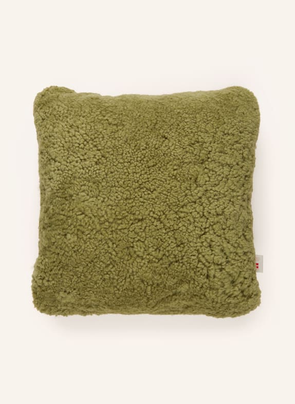Natures Collection Decorative cushion made of lambskin GREEN