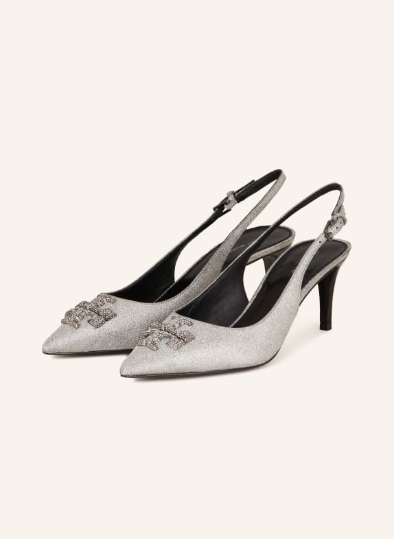 TORY BURCH Pumps ELEANOR with decorative gems SILVER