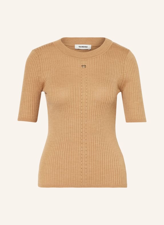 SANDRO Strickshirt CAMEL