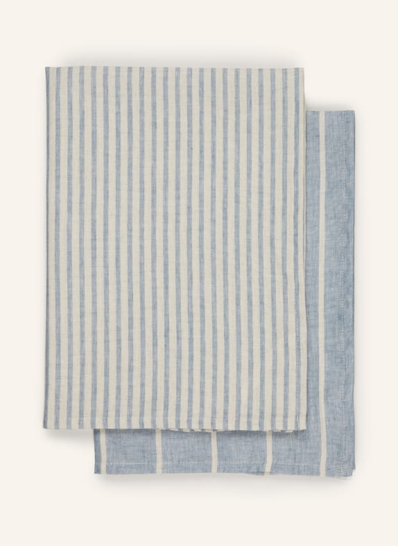 pichler 2er-Set Geschirrtücher CORIN mit Leinen BLAU/ CREME