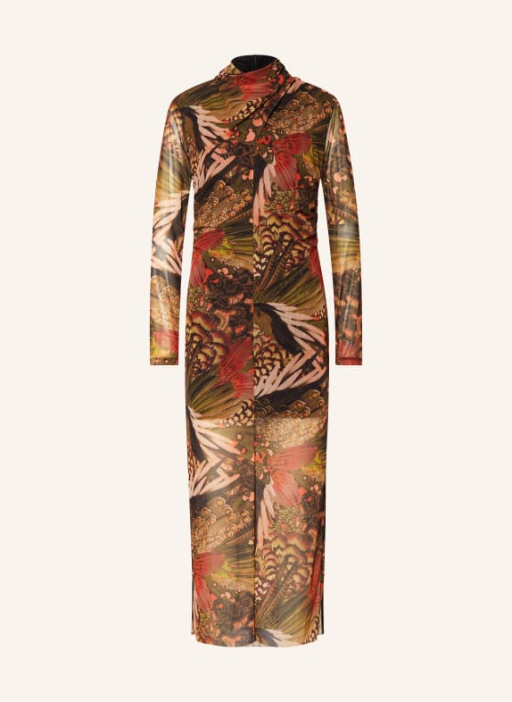 ALLSAINTS Jerseykleid TIA GENE OLIV/ DUNKELROT/ SCHWARZ
