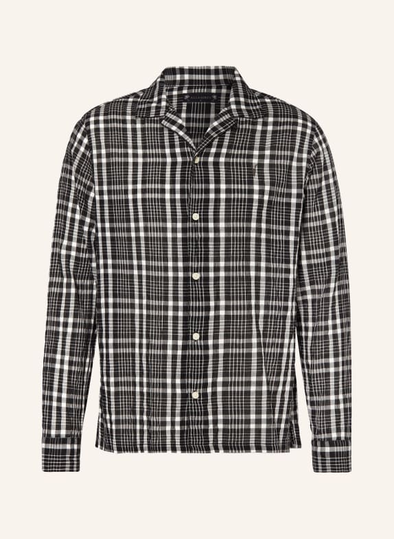 ALLSAINTS Koszula z klapami CORVUS relaxed fit CZARNY/ BIAŁY