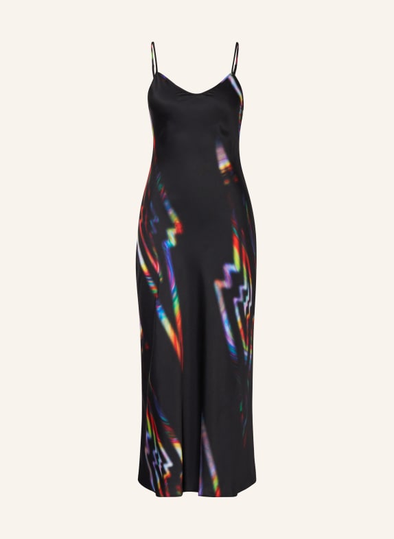 ALLSAINTS Satinkleid BRYONY SCHWARZ/ BLAU/ ROT