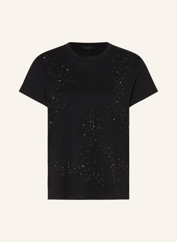 ALLSAINTS T-Shirt STAR GRACE mit Nieten SCHWARZ/ SILBER