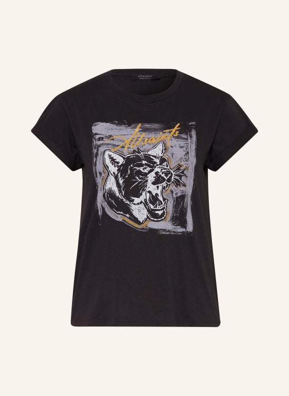 ALLSAINTS T-Shirt PANTHERE ANNA SCHWARZ/ GRAU/ GOLD