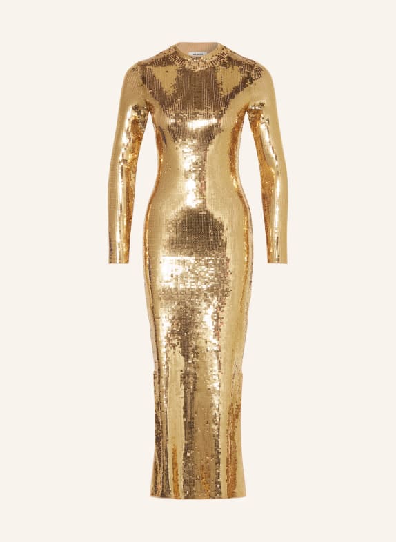 SANDRO Kleid mit Cut-out und Pailletten GOLD
