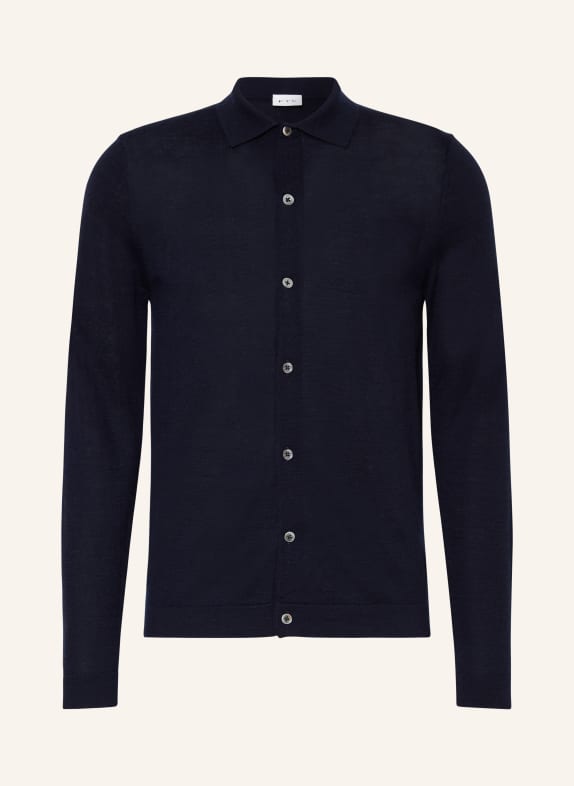FTC CASHMERE Knit shirt slim fit with cashmere DARK BLUE