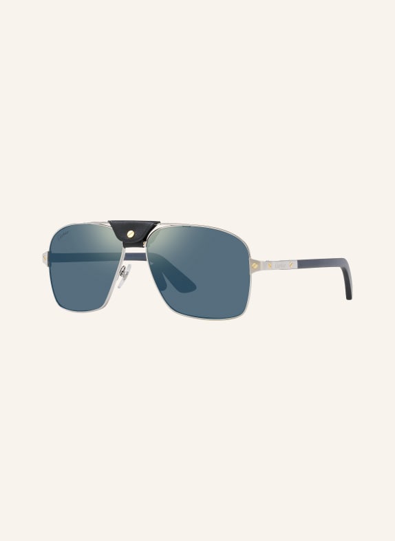 Cartier Sunglasses 6L001654 4100B1 SILVER/BLUE/BLUE