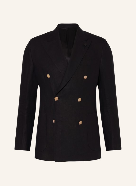 LARDINI Linen jacket extra slim fit 999 BLACK