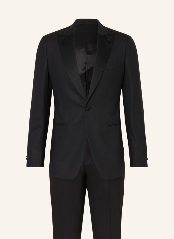 LARDINI Tuxedo extra slim fit with tuxedo stripes 999 BLACK