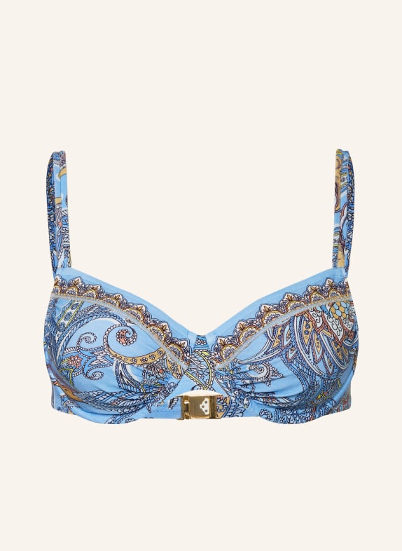 MARYAN MEHLHORN Underwired bikini top MAJORELLE LIGHT BLUE/ BROWN/ YELLOW