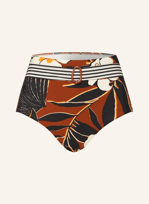 MARYAN MEHLHORN High-waist bikini bottoms ART NAUTIC DARK ORANGE/ BLACK/ CREAM
