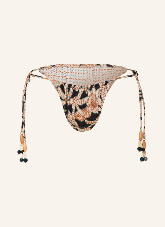 watercult Triangle bikini bottoms LES CÔTES with decorative beads BLACK/ BEIGE/ COGNAC