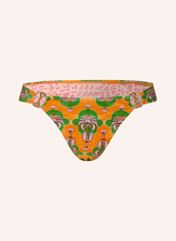 watercult Brazilian-Bikini-Hose PALM FESTIVAL ORANGE/ GRÜN