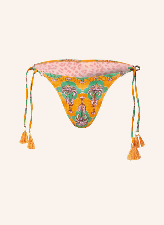 watercult Triangel-Bikini-Hose PALM FESTIVAL ORANGE/ GRÜN