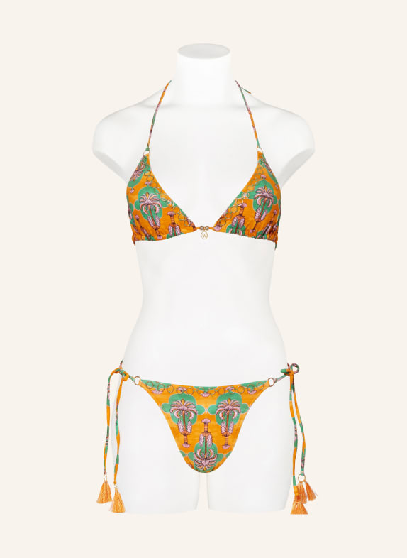 watercult Triangel-Bikini-Hose PALM FESTIVAL ORANGE / GRÜN