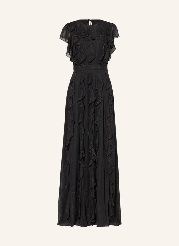 TED BAKER Dress HAZZIE with glitter thread and frills BLACK