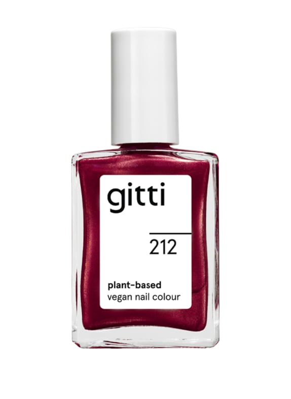 gitti PLANT-BASED VEGAN NAIL COLOUR NO. 212 - CRANBERRY GLITTER