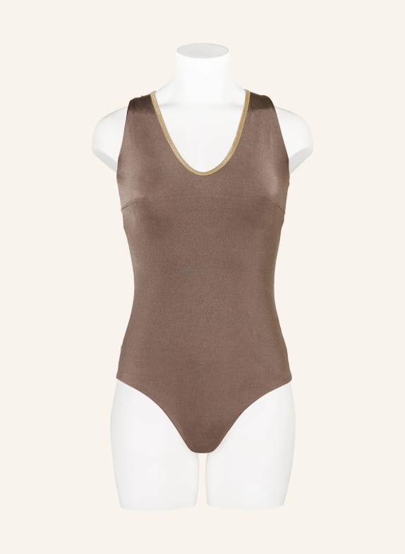 MYMARINI Omkeerbaar zwempak SHINE met UV-bescherming 50+ BRUIN