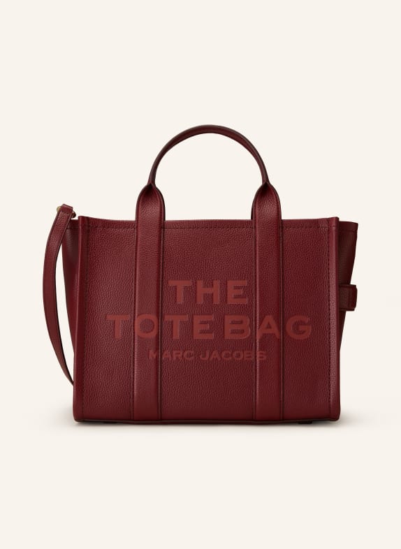 MARC JACOBS Shopper THE MEDIUM TOTE BAG LEATHER DARK RED