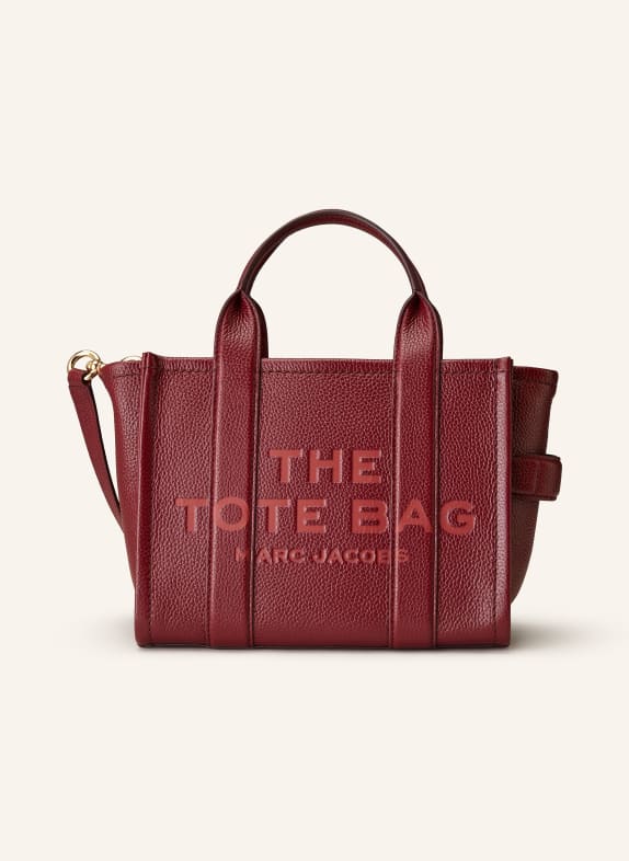 MARC JACOBS Shopper THE SMALL TOTE BAG LEATHER DARK RED