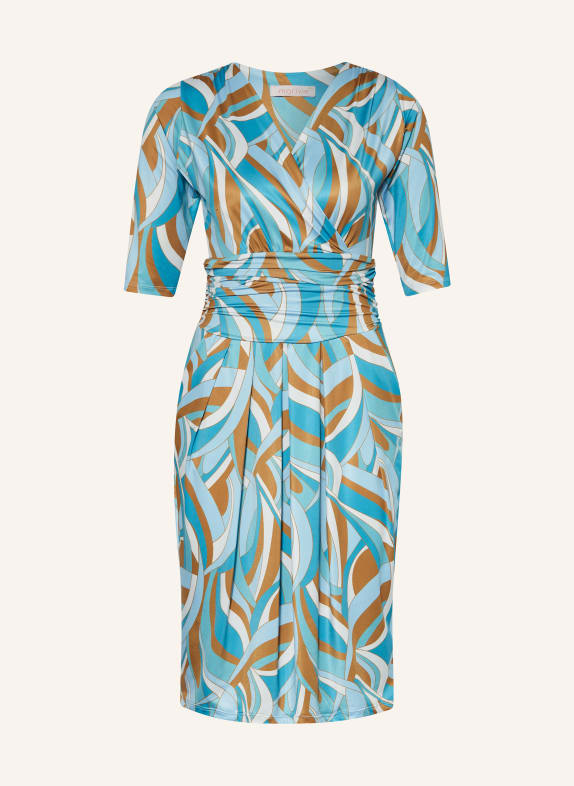 marivie Jersey dress I NEED MORE MONEY! TURQUOISE/ LIGHT BLUE/ COGNAC