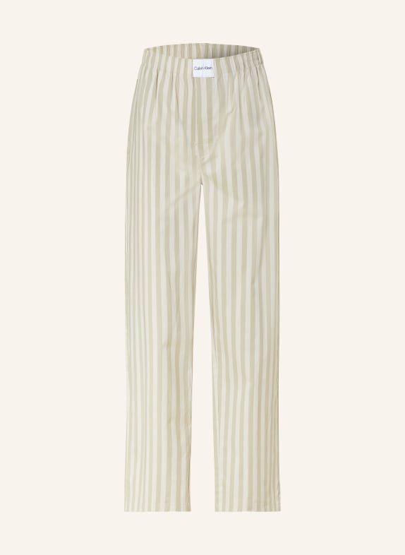 Calvin Klein Spodnie od piżamy PURE COTTON KHAKI/ KREMOWY