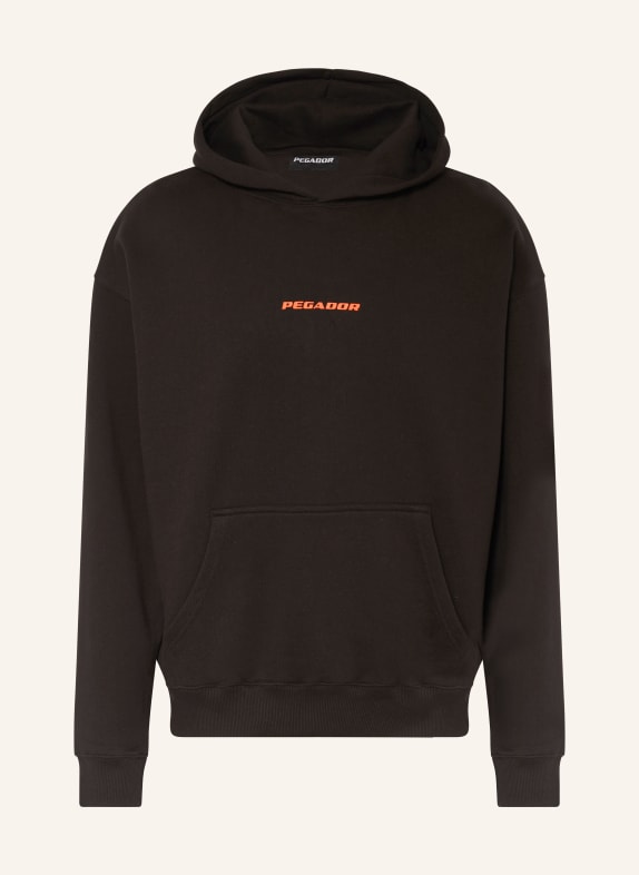 PEGADOR Oversized hoodie BLACK/ SALMON