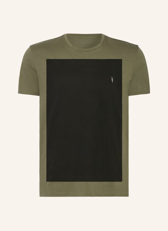 ALLSAINTS T-shirt LOBKE CIEMNOZIELONY/ CZARNY