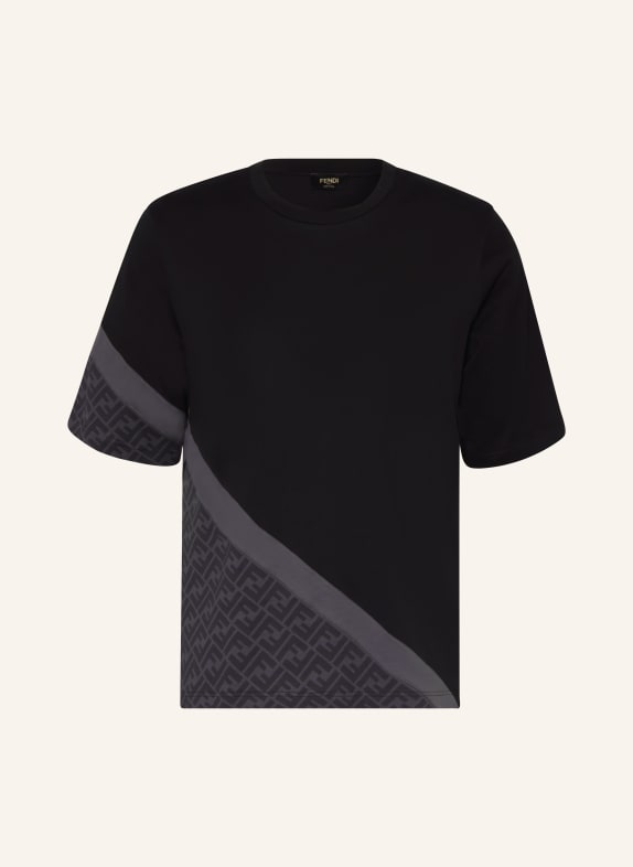 FENDI T-shirt BLACK/ DARK GRAY