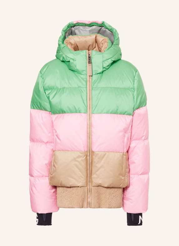 BOGNER Daunen-Skijacke ANNA mit abnehmbarer Kapuze GRÜN/ ROSA/ BEIGE